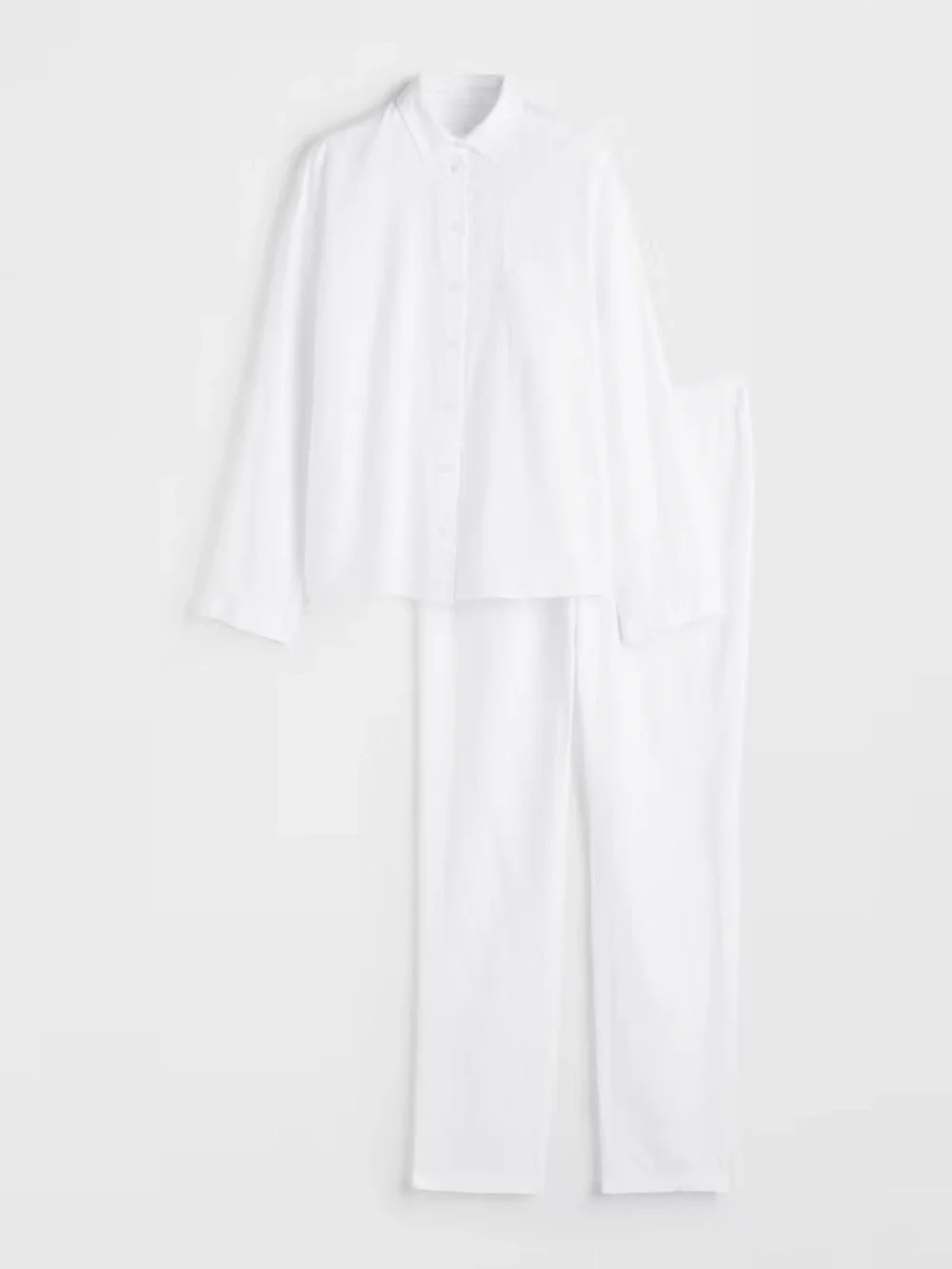 White Linen Pajama Set Size Large - Picture 1 of 6